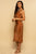 Satin Cowl Slip Wrap Midi Dress Rust Brown dress Elenista