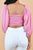 Square Neck Puff Sleeve Ruched Drawstring Crop Top TOP Elenista 
