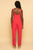 Square Neck V Plunge Pink Knit Jumpsuit Jumpsuit Elenista