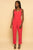 Square Neck V Plunge Pink Knit Jumpsuit Jumpsuit Elenista