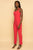 Square Neck V Plunge Pink Knit Jumpsuit Jumpsuit Elenista 