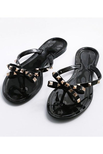 Black jelly thong store sandals