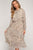 Taupe Snake Skin Print Tie Neck Midi Dress dress Elenista