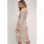 Taupe Snake Skin Print Tie Neck Midi Dress dress Elenista