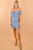 Tie-Front Ruched Ruffle Hem Blue Floral Mini Dress dress Elenista 