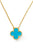 Turquoise Clover 14kt Yellow Gold Plated Necklace Neckalce Elenista 