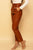 Vegan Leather Paperbag Belted High-Waisted Cognac Brown Pants Pants Elenista Clothing