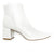 White Pointed Toe Block Heel Ankle Booties bootie Elenista 