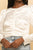 White Satin Puff Sleeve Ruched Front Long Sleeve Top Elenista