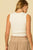 White Sleeveless Cropped Ribbed Sweater Knit Top TOP Elenista