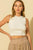 White Sleeveless Cropped Ribbed Sweater Knit Top TOP Elenista