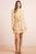 YELLOW FLORAL SMOCKED WAIST RUFFLE TRIM MINI DRESS