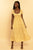 Yellow Gingham Print Sweetheart Tie Back Tiered Maxi Dress dress Elenista