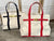 Boatkin Custom Canvas Contrast Red Trim Tote Bag Bag Elenista 