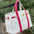 Harper Canvas Contrast Red Trim Tote Bag Bag Elenista 