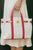 Harper Canvas Contrast Red Trim Tote Bag Elenista 