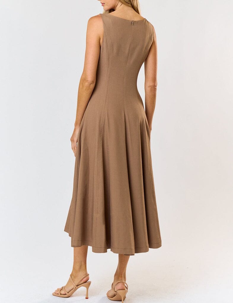 brown and beige dresses & Thread + Vine Boutique The champagne color is finished with sparkles to add the perfect touch of glamour. ba&sh - V-neck Collar Dress