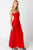 Sofia Strapless Red Linen Maxi Dress