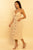 Beige Button Front Ruffled Cotton Linen Midi Dress dress Elenista 