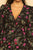 Black Floral Print Button Down Flared Mini Dress dress Elenista Clothing 