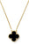Black Onyx Clover 14kt Yellow Gold Plated Necklace Neckalce Elenista 