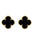 Black Onyx Clover 14kt Yellow Gold Plated Stud Earrings earrings Elenista 