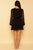 Black Polka Dot Ruffled Semi-Sheer Wrap Mini Dress dress Elenista Clothing 