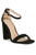 Black Suede Ankle Strap Open Toe Sandal Heels shoes Elenista Clothing 