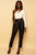 Black Vegan Leather Belted High Waisted Pants Pants Elenista Clothing 
