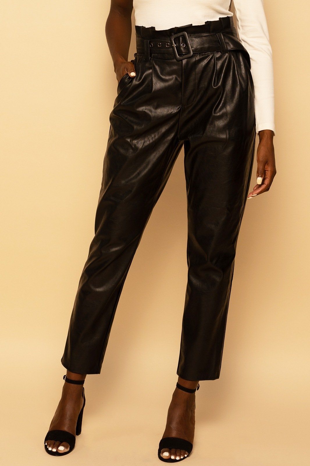 High Waist Leather Pants – Belavish Collection