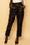Black Vegan Leather Belted High Waisted Pants Pants Elenista Clothing 