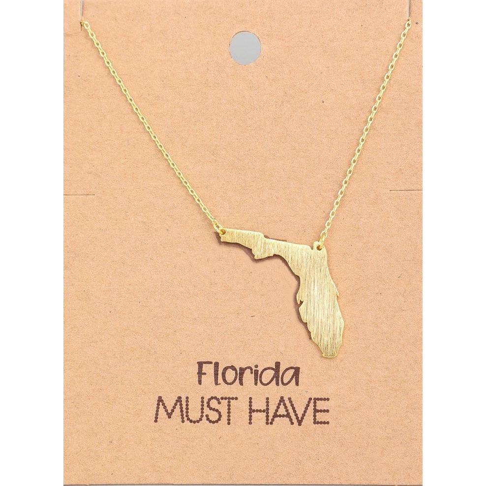 Florida State Pendant Necklace Necklace Elenista GOLD 
