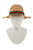 Green and Red Ribbon Straw Woven Fedora Hat - Tan Hat Elenista 