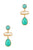 Hammered Gold Turquoise And Pearl Drop Earrings earrings Elenista 