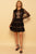 Lace Ruffle Hem Long Sleeve Black Dress dress Elenista Clothing 