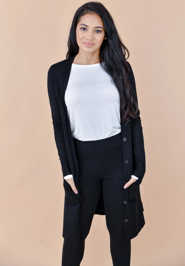 Full Size Collared Open Front Duster Cardigan