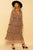 Long Sleeve Cheetah Animal Print Pleated Midi Dress dress Elenista 