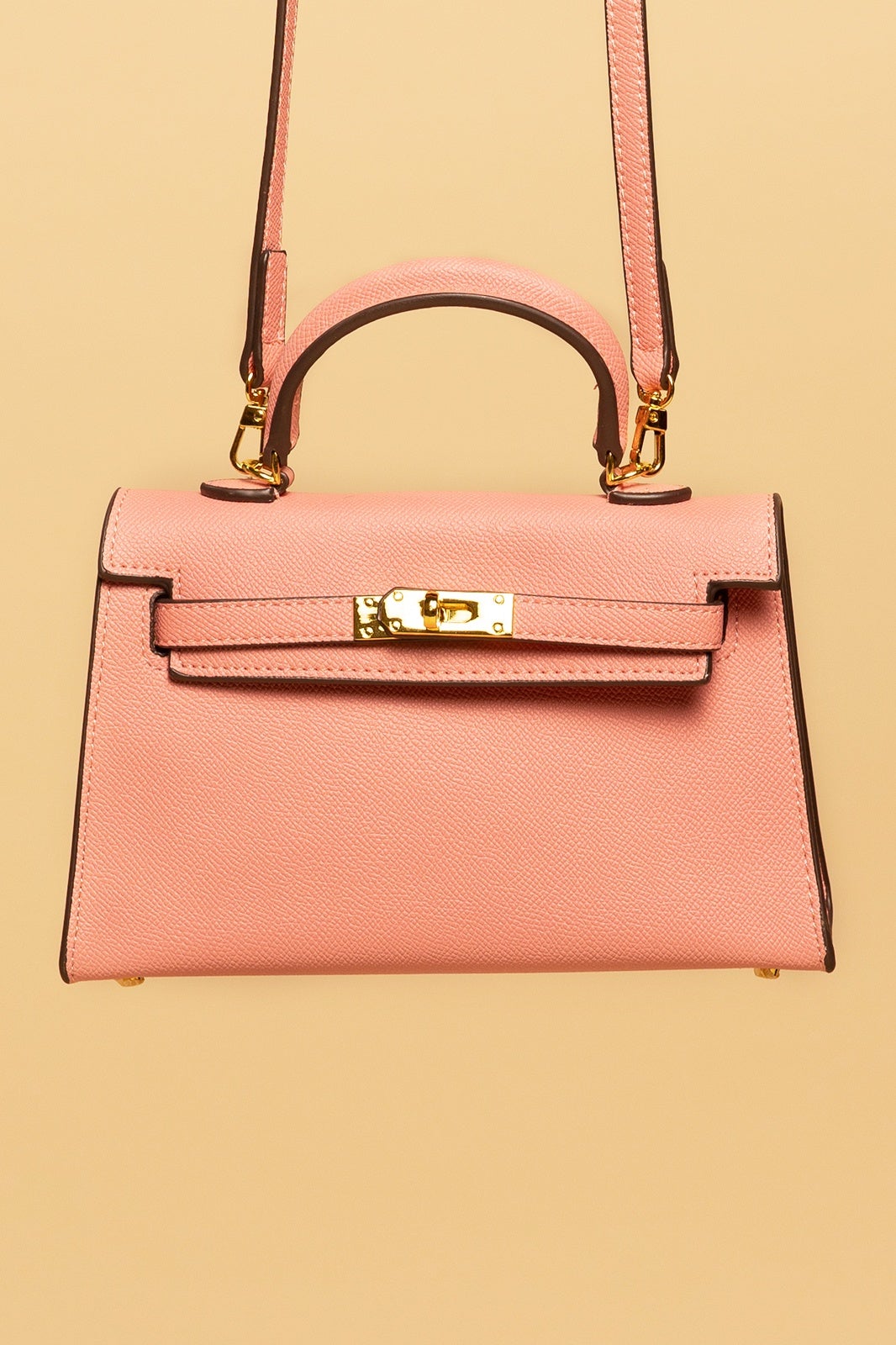 Mini Pink Top Handle Bag with Strap