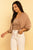 Mocha Square Neck Puff Sleeve Ruched Drawstring Crop Top TOP Elenista 