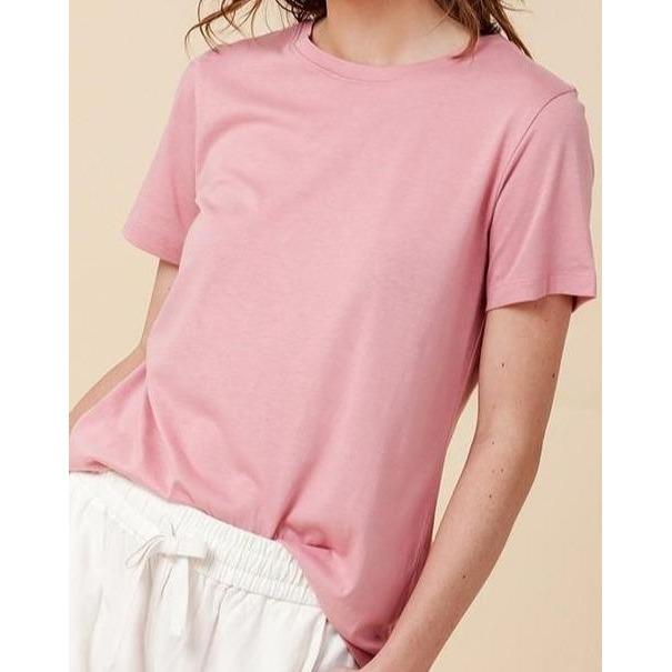 Not So Basic Crewneck Short Sleeve T-Shirt T-Shirt Elenista SMALL ROSE 