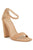 Nude Taupe Suede Ankle Strap Open Toe Sandals Heels shoes Elenista Clothing 