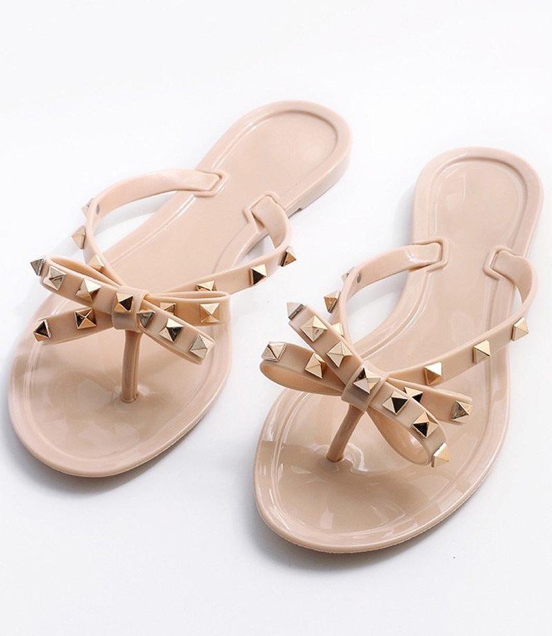 Double Bow Thong Sandals