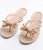 Studded Bow Jelly Thong Sandals shoes Elenista NUDE 6 