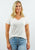 V-Neck Short Sleeve Tee with Pocket T-Shirt Elenista SMALL WHITE 