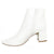 White Pointed Toe Block Heel Ankle Booties bootie Elenista 