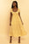 Yellow Gingham Print Sweetheart Tie Back Tiered Maxi Dress dress Elenista 